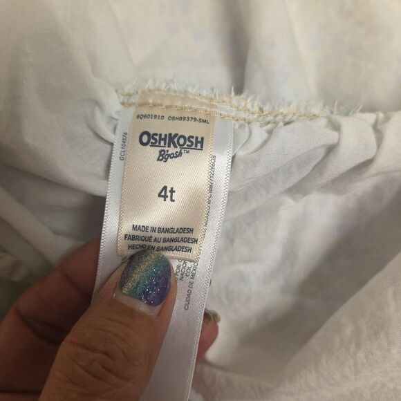 Oshkosh Flower Denim Overalls Dress Girls Toddler 4T Vest back Summer Country - Picture 7 of 7